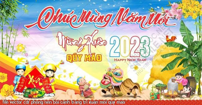 file vector cdr phong nen boi canh trang tri xuan moi quy mao